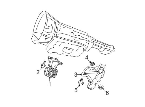 2007 Dodge Ram 1500 Engine & Trans Mounting Diagram 3 - Thumbnail