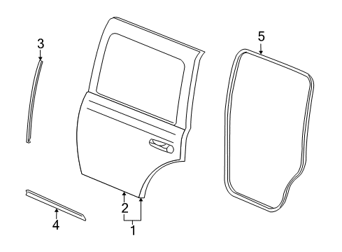 2009 Chrysler Aspen Rear Door, Body Diagram 1 - Thumbnail