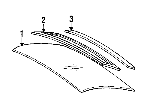 1997 Chrysler Cirrus Back Glass, Reveal Moldings Diagram