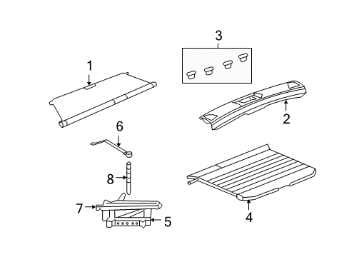 2009 Jeep Compass Rear Body Interior Trim, Jack & Components Diagram
