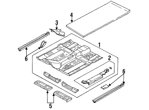 1997 Chrysler Cirrus Floor & Rails Diagram
