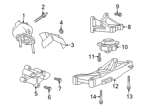 2011 Dodge Charger Engine & Trans Mounting Diagram 3 - Thumbnail