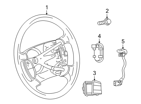 2009 Chrysler Aspen Steering Column & Wheel, Shroud, Switches & Levers Diagram 5 - Thumbnail