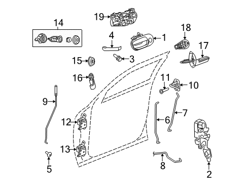 2013 Dodge Challenger Lock & Hardware Diagram