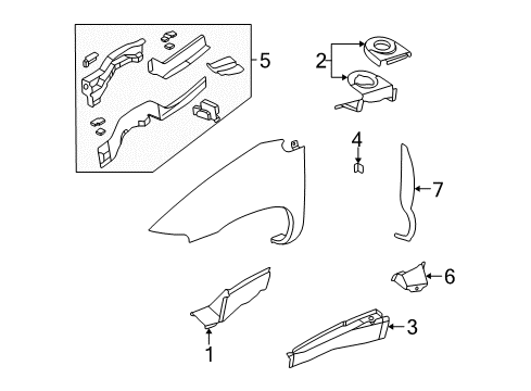 2002 Dodge Grand Caravan Structural Components & Rails Diagram