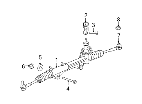2008 Chrysler Aspen Steering Column & Wheel, Steering Gear & Linkage Diagram 4 - Thumbnail