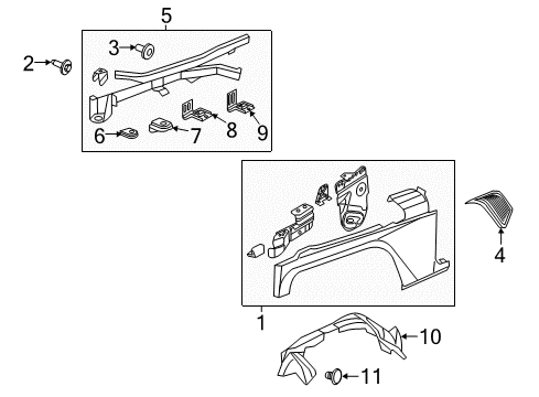 2025 Jeep Wrangler Fender & Components Diagram 2 - Thumbnail