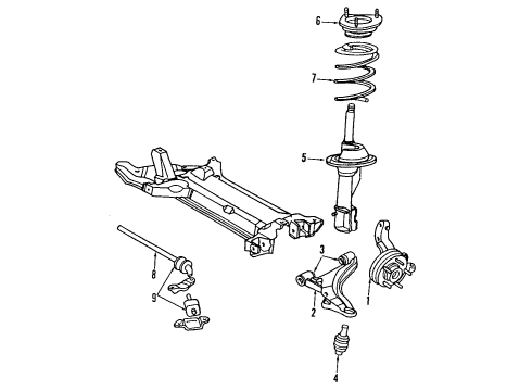 1990 Chrysler TC Maserati Front Axle Shafts & Joints Diagram