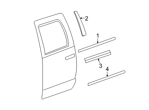 2024 Ram 1500 Classic Exterior Trim - Rear Door Diagram