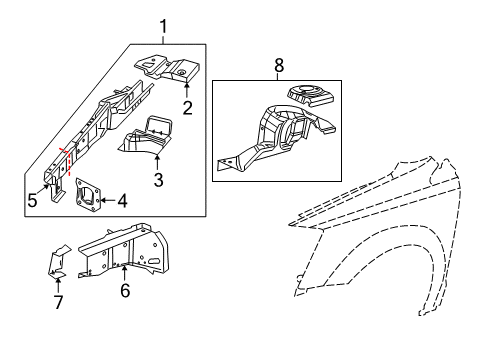 2019 Dodge Grand Caravan Structural Components & Rails Diagram