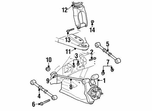 2002 Chrysler Prowler Rear Suspension, Control Arm, Trailing Arm Diagram 1 - Thumbnail
