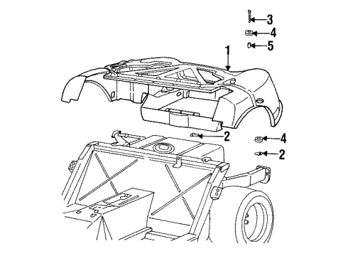 1993 Dodge Viper Inner Structure & Rails - Quarter Panel Diagram