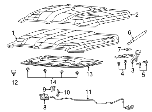 2019 Ram 1500 Hood & Components Diagram