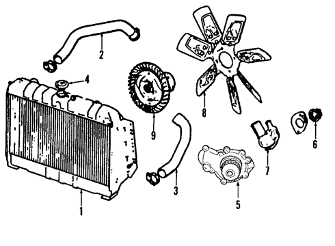 2003 Jeep Wrangler Cooling System, Radiator, Water Pump, Cooling Fan Diagram 4 - Thumbnail