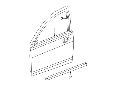 2003 Chrysler Sebring Exterior Trim - Front Door Diagram