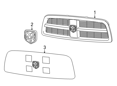 2017 Ram 3500 Grille & Components Diagram
