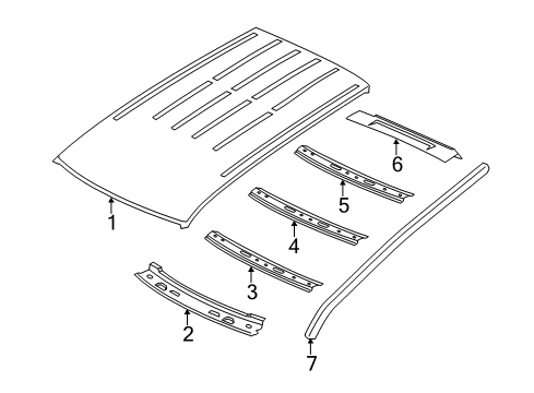 2015 Jeep Grand Cherokee Roof & Components, Exterior Trim, Body Diagram 2 - Thumbnail