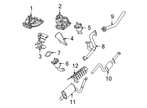 2002 Chrysler Sebring Exhaust Components Diagram 1 - Thumbnail