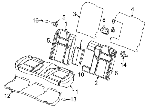 2008 Dodge Challenger Rear Seat Components Diagram