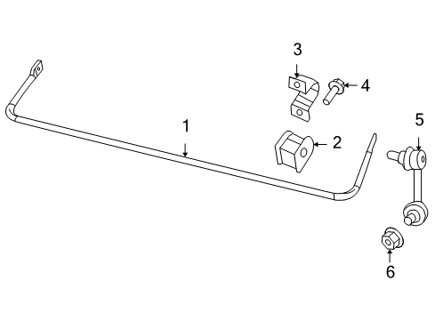 2009 Jeep Compass Rear Suspension Components, Stabilizer Bar Diagram 1 - Thumbnail