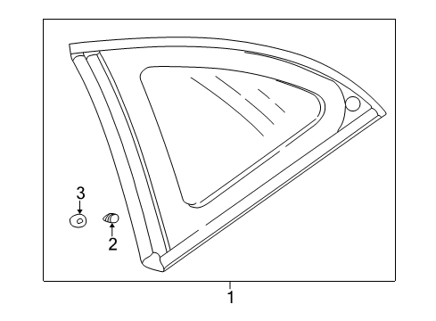 2003 Chrysler Sebring Quarter Panel - Glass & Hardware Diagram