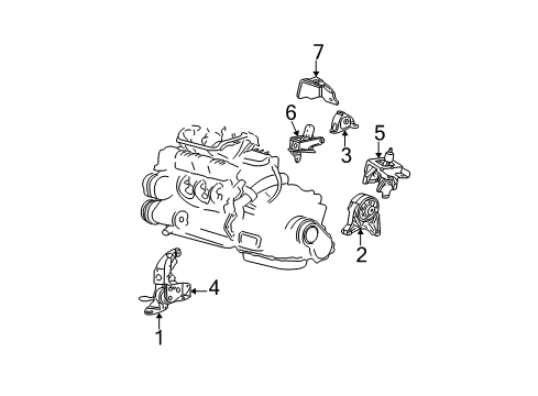 2005 Dodge Caravan Engine & Trans Mounting Diagram 2 - Thumbnail