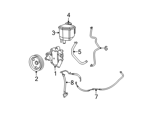 2006 Dodge Charger P/S Pump & Hoses, Steering Gear & Linkage Diagram 3 - Thumbnail