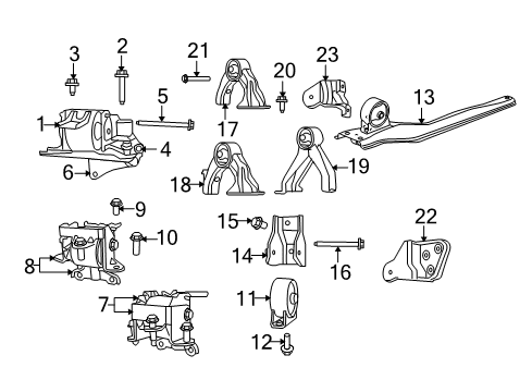 2009 Dodge Caliber Engine & Trans Mounting Diagram 4 - Thumbnail