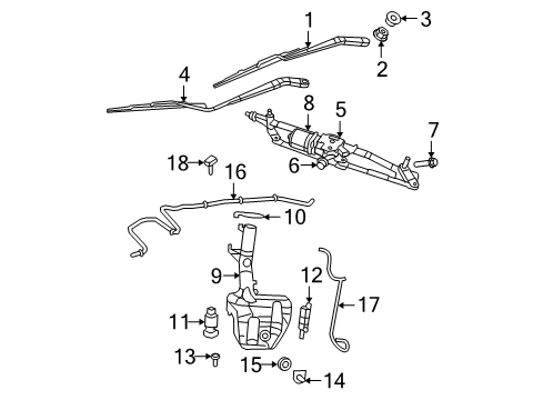 2009 Dodge Grand Caravan Wiper & Washer Components Diagram 2 - Thumbnail