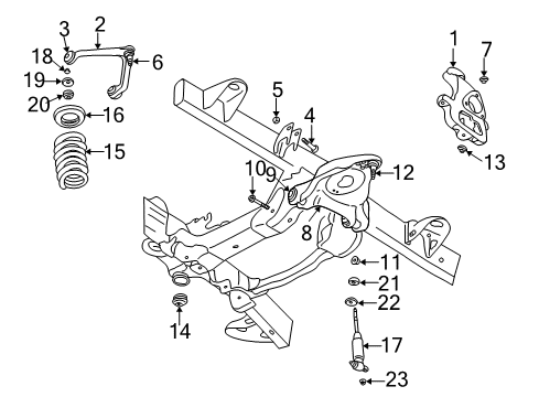 2004 Dodge Ram 1500 Front Suspension, Control Arm Diagram 1 - Thumbnail