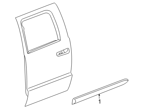 2011 Ram Dakota Exterior Trim - Rear Door Diagram
