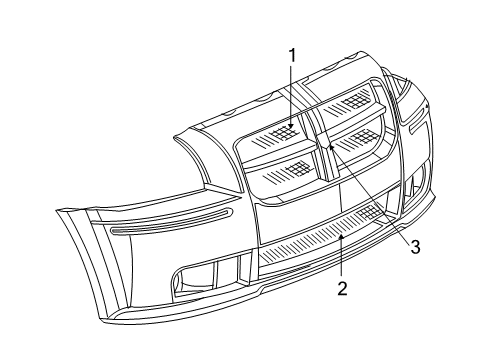 2006 Dodge Magnum Grille & Components Diagram 1 - Thumbnail
