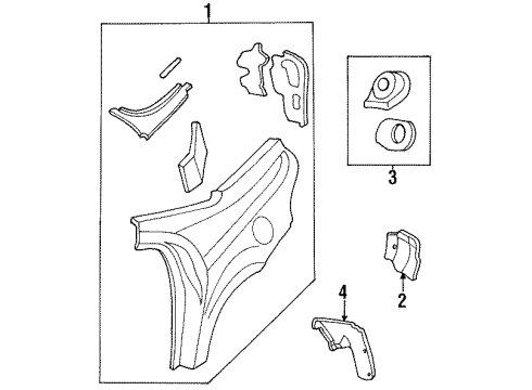 1997 Chrysler Cirrus Quarter Panel & Components Diagram