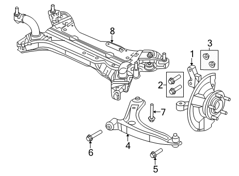 2017 Jeep Patriot Front Suspension, Control Arm, Stabilizer Bar Diagram 1 - Thumbnail