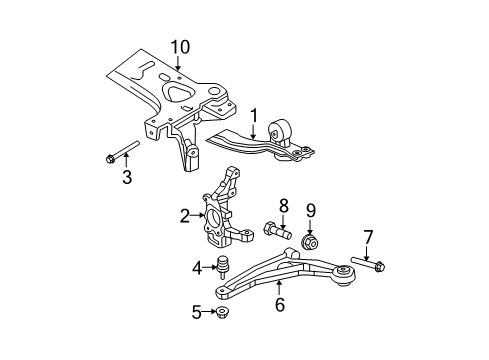 2007 Chrysler Sebring Front Suspension Components, Lower Control Arm, Stabilizer Bar Diagram