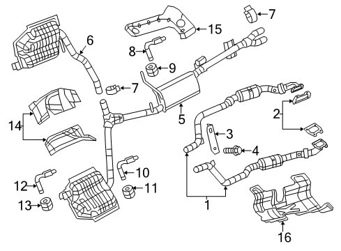 2020 Chrysler 300 Exhaust Components Diagram 1 - Thumbnail