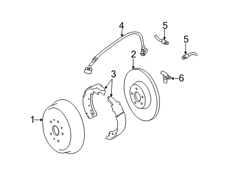 2002 Jeep Liberty Brake Components, Brakes Diagram 3 - Thumbnail