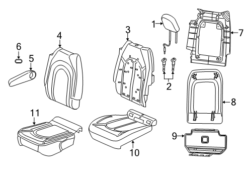 2020 Chrysler Voyager Second Row Seats, Body Diagram 1 - Thumbnail