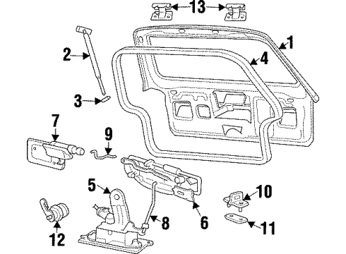 1997 Jeep Cherokee Gate & Hardware Diagram