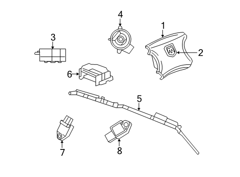 2008 Chrysler Aspen Air Bag Components Diagram