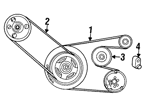 2000 Chrysler Sebring Belts & Pulleys Diagram
