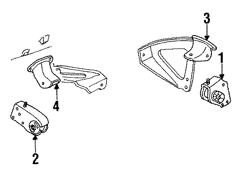 1995 Dodge Dakota Engine & Trans Mounting Diagram 5 - Thumbnail
