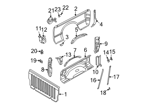 2003 Dodge Ram 3500 Front & Side Panels Diagram 1 - Thumbnail