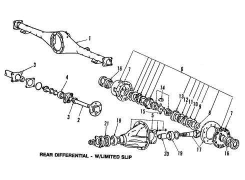 1991 Dodge Ram 50 Rear Axle, Differential, Propeller Shaft Diagram 2 - Thumbnail
