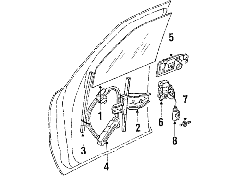 1991 Dodge Dynasty Door & Components Diagram
