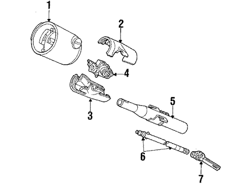 1986 Chrysler Town & Country Steering Column & Shroud, Switches & Levers Diagram 2 - Thumbnail
