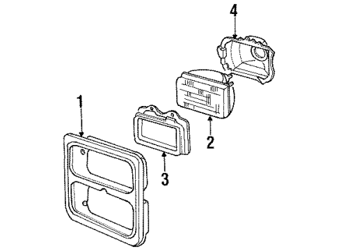 1987 Dodge D350 Headlamps, Electrical Diagram