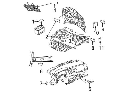 2010 Chrysler 300 Information Labels Diagram