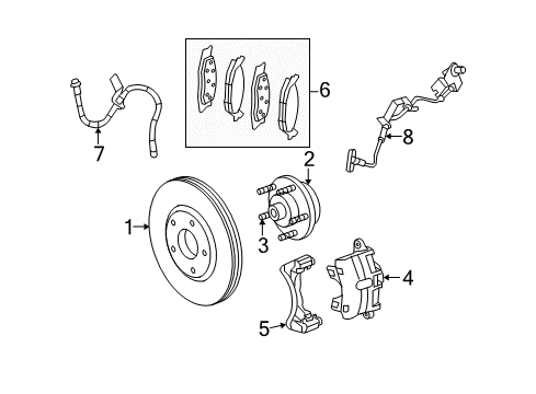 2010 Chrysler Sebring Brake Components Diagram