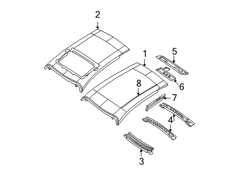 2001 Chrysler PT Cruiser Roof & Components, Exterior Trim Diagram